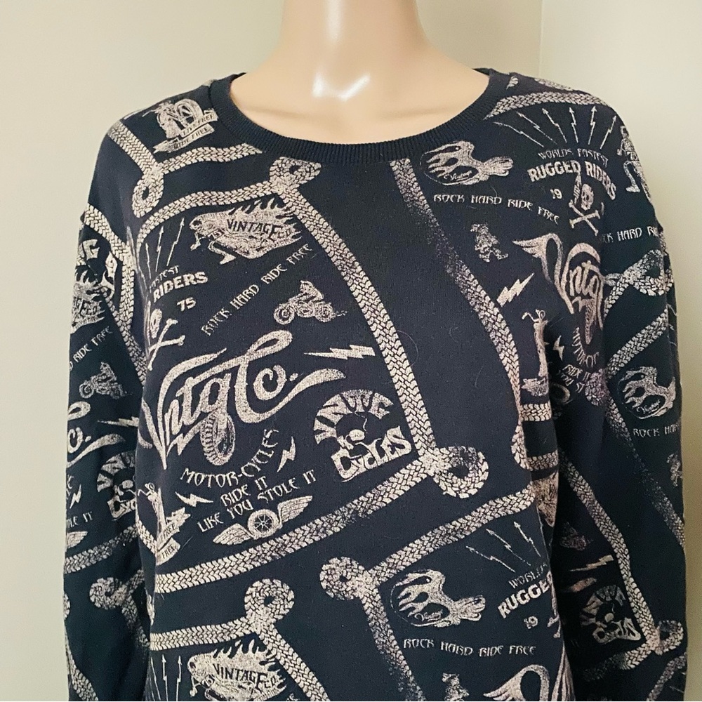 Jack & Jones Vintage Motorcycle Graphic Crewneck Sweater, men’s XXL